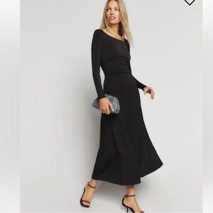 Reformation Black Long Sleeve Dress